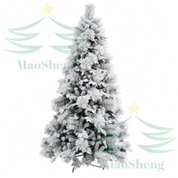 Arbre de Noël artificiel MaoSheng Big Snow White de haute qualité en cèdre, mélange PE+PVC, réaliste, à branches complètes, écologique, blanc chaud