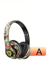 Nouveaux écouteurs sans fil P35 Cool Graffiti 2026 avec transducteurs dynamiques AAC, conception supra-auriculaire pour le sport, la DJ et l'aviation - 5.1 RGB