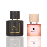 Flacon de Parfum Unique 30ML 50ML en Verre Rond Noir 100ML avec Emballage et Bouchon Noir et Bois