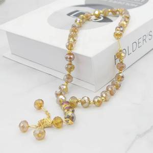 YASEEN Misbaha Étnica de Vidrio Pulido Redondo de Color Sólido, 10mm, 33 Cuentas, Brillante, Portátil, para el Adoración Islámica y el Zikr - Product Image 1