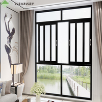 Ventanas y Puertas Corredizas Plegables de Madera con Marco Anodizado Clearview 2023, Resistentes a Huracanes, Doble Acristalamiento Templado, para Exteriores de Hoteles