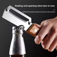 ARMADA Log Peeler Multifunctionele roestvrijstalen fruit- en groenteschiller Houten handvat Eenvoudig te gebruiken handmatig gereedschap Suikerriet Aardappel