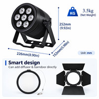 Projecteur LED Par Slim en Alliage d'Aluminium DMX512 7x12W RGBWA UV 6-en-1 Étanche IP65 pour Éclairage Scénique