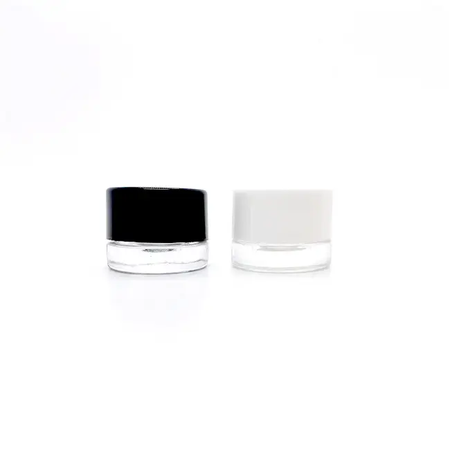 Concentrate cosmetic 1 Gram Square Child resistant Container 3ml 5ml 9ml 7ml Clear Round Wax Oil Glass Jars w/ Child Proof Lid