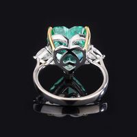 Bague en argent Sterling 925 en forme de cœur rose avec trois pierres brillantes en zircon cubique pour femme
