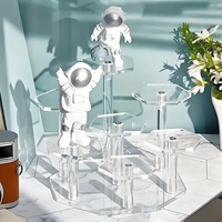 Présentoir Hexagonal Acrylique Personnalisé à 7 Niveaux avec Piliers Transparents pour Magasin de Détail, Support à Cupcakes et Parfums, Présentoir Acrylique Transparent