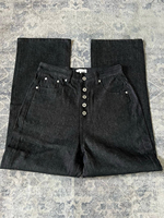 Celana Jeans Denim Pria OEM/ODM High Waist Kancing Depan Model Lurus Lebar Minimalis Streetwear Kasual