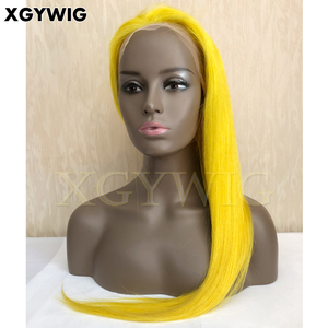 24 "capelli umani vergini 100% <span class=keywords><strong>Sexy</strong></span> lunghi 10"-30 "in Stock Pre-pizzicata naturale attaccatura dei capelli con capelli colorati di giallo parrucche in pizzo pieno - Product Image 4
