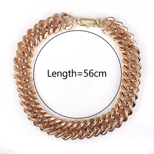 Nouveau Collier Épais Populaire Style Punk pour Homme, Chaîne Cubaine Or <span class=keywords><strong>Rose</strong></span> Découpée Géométrique en Acrylique, Plaqué Or - Product Image 3