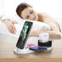Table QI 15W 4 6 en 1 support de charge sans fil multifonction station d'accueil chargeur à induction pour iPhone Android Samsung