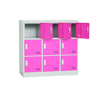 Élèves du primaire Coloré Casier De Stockage Cartable Casier En Métal 9 Portes Maternelle En Acier Casier De Stockage Armoire