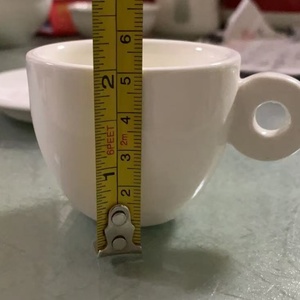 Tazza e Piattino per Espresso in Ceramica con Logo Personalizzato, 50 55 60 70 75 <span class=keywords><strong>80</strong></span> <span class=keywords><strong>ml</strong></span>, Tazza e Piattino in Porcellana Bianca per Caffè Espresso - Product Image 3