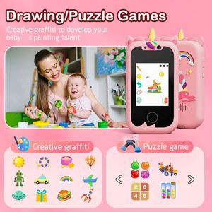 KP06 <b>Kids</b> Toy Smartphone <b>Music</b> <b>Player</b> with Dual Camera & Puzzle Games Touchscreen Unicorn Toy Battery Powered 1 Year Warranty - Product Image 4