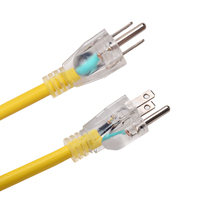 10 pies 18/3 16/3 12/3 SJT UL Aprobación NEMA 5-15P a 5-15R Impermeable IP44 Cable de alimentación de CA Cable de extensión