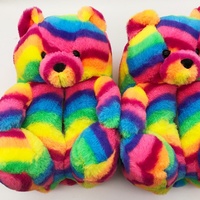 Chaussons d'hiver 2020 chauds en peluche Teddy Bear marron, antidérapants, semelle intermédiaire en TPR, doublure en coton, écologiques, non toxiques, légers pour l'intérieur