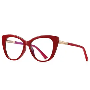 New Fashion Style Plain Spectacles Famous Brand Anti Blue Ultralight TR90 Frame Cat Eye Computer Glasses Optical Glasses