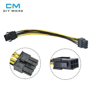 6针Feamle至8针公PCI快速电源转换器电缆中央处理器视频显卡6针至8针PCIE电源电缆连接器