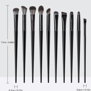 Kit profesional personalizado de alta calidad, 8/10/5 Uds., brochas de maquillaje negras, brochas planas para ojos y cejas, muestra gratis - Product Image 5