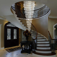 Produits Phares 2026 : Lustre Moderne de Luxe en Aluminium Personnalisé pour Longue Escalier de Villa, avec Cristaux Supplémentaires, pour Au-dessus des Escaliers