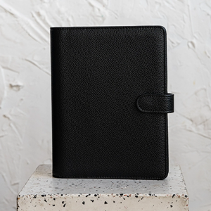 Custom Luxury PU Leather <b>A5</b> Book <b>Binder</b> 6 Gold <b>Ring</b> Loose Leaf Journal Planner Wallet With Pen Holder - Product Image 2