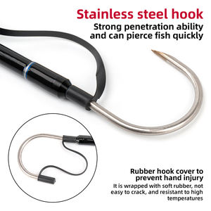 180cm gros jeu <span class=keywords><strong>thon</strong></span> pêche à la traîne Gaff 3 Sections pêche Gaff crochet en acier inoxydable avec poignée EVA équipement de pêche Portable - Product Image 4