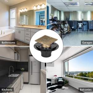 Drenaje <span class=keywords><strong>de</strong></span> Ducha <span class=keywords><strong>de</strong></span> 4-1/4 Pulgadas en Bronce Champán con Base Ajustable <span class=keywords><strong>de</strong></span> ABS y Cubierta <span class=keywords><strong>de</strong></span> Acero Inoxidable con Recolector <span class=keywords><strong>de</strong></span> Cabello para Baño - Product Image 4