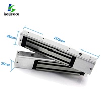 Serrure de porte de sécurité intelligente 12V électrique 280kg 600lbs système de contrôle d'accès à l'intérieur de la porte électromagnétique Maglock avec LED, minuterie