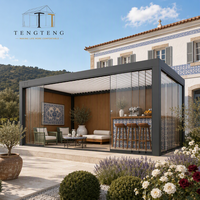 Gazebo extérieur en alliage d'aluminium imperméable avec structure thermolaquée, certifié CE, taille 3x4m pour extérieur, jardin et terrasse