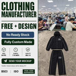 Custom Factory High Quality <b>Black</b> White Contrast Piping Hooded <b>Windbreaker</b> And Wide Leg Track Pants Set Mens Tracksuits - Product Image 1