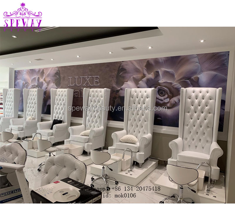 Cubiertas de terciopelo rojo para sillas de salón de spa, pedicura, incluye fregaderos redondos para spa, novedad de 2020