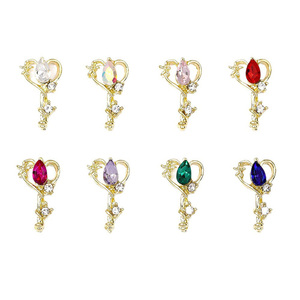 Charm per Unghie Ispirati a Sailor <span class=keywords><strong>Moon</strong></span>, Bacchetta Magica con Stelle e Lune, Accessori 3D per Nail Art con Strass - Product Image 5