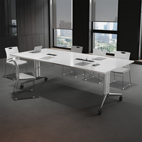 Table de conférence moderne de luxe haut de gamme E0, grande table de bureau, table d'école convertible, extensible, en bois, modulaire, pour salle de réunion