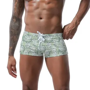 Summer Beach Shorts Elastic Waist Swimwear Quick Dry Mens Swim Shorts Swimming Trunks Pockets Briefs