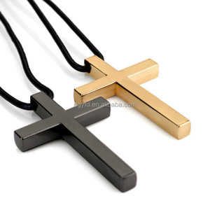 Herrenmode Edelstahl Schmuck <span class=keywords><strong>Personal</strong></span> isierter Name Gravierte Kreuz Anhänger Halskette - Product Image 1