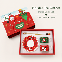 Tasse à café en céramique de Noël créative à motif de dessin animé, ensemble cadeau d'affaires, tasse Père Noël avec logo, vente en gros