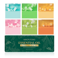 Coffret cadeau de savon à l'huile essentielle, 6 barres colorées faites à la main pour le visage et le corps, nettoyage quotidien, parfum rafraîchissant, spa à domicile, 100g