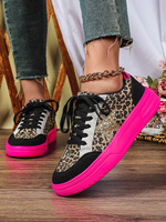 Chaussures plates décontractées pour femmes, style européen, colorées, imprimé léopard personnalisé, lacets, été.