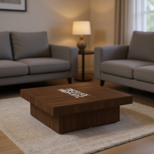 โต๊ะกาแฟไม้โอ๊คสีน้ำตาล 35.4x35.4x11.0 นิ้ว เฟอร์นิเจอร์ห้องนั่งเล่นดีไซน์ทันสมัย - Product Image 2