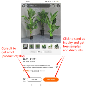 Échantillon Gratuit : Plantes Artificielles de Palmier d'Intérieur, Bonsaï en Plastique avec Pot, Plantes Fauxes Simulées - Product Image 2