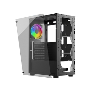 Boîtier de jeu pour ordinateur, <span class=keywords><strong>tour</strong></span> moyenne, avec fenêtre latérale, 6 ventilateurs, 2x 140 mm et 3x 120 mm, éclairage RVB <span class=keywords><strong>fixe</strong></span>, ATX, haut débit d'air, noir - Product Image 6