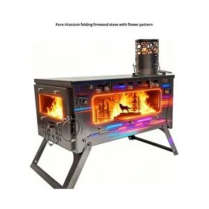 OEM Outdoor-Heizofen, leicht zusammenklappbar, tragbar, für Picknicks, stilvoll, langlebig, geeignet für multifunktionales Camping, Holzofen - Product Image 2