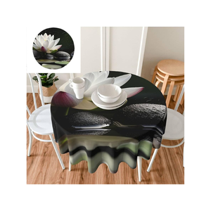 Nappe à motif de granit brodé 100% coton luxueux 6ft Durable léger écologique événements familiaux banquets fêtes - Product Image 4