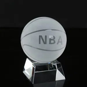 HDW廉价批发高品质水晶篮球大奖个性化定制k9水晶玻璃球
