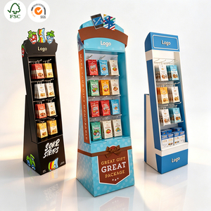 Estante de Exhibición de Cartón Corrugado Impreso con Gancho para Colgar en la Pared, Tamaño Personalizado, Duradero, Plegable, para Exhibición de Herrajes, Manualidades y Adornos - Product Image 1