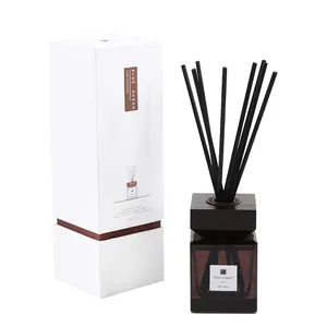 Hot sale fragrance aroma reed diffuser with black color fiber sticks wellness home air freshener scented diffuser reed