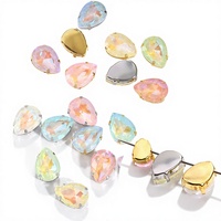 Strass en verre Selina en forme de goutte, couleur mocha fluorescente, à griffes, pour accessoires vestimentaires, chaussures, chapeaux, sacs, robes de mariée