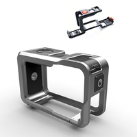 Cage de caméra en alliage d'aluminium pour Osmo Action 5 Pro/4/3, base magnétique, fixation rapide, griffe porte-accessoire, monture 1/4'', légère