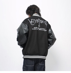 Retro cao đường phố thêu nặng đồng phục bóng chày nam mùa xuân và mùa thu lỏng áo khoác hợp thời trang - Product Image 3