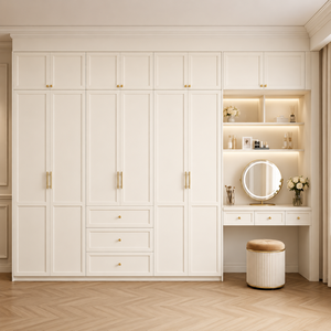 Direct Factory Price Ready to Ship Wardrobe with Integrated Dressing Table FSC Certified <strong>Bedroom</strong> <strong>Storage</strong> <strong>Cabinet</strong> - Product Image 1
