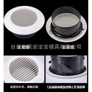 Molde de inyección personalizado de ABS para salida de aire redonda, entrada de aire fresco, salida de aire acondicionado central, ventilación de plástico - Product Image 2